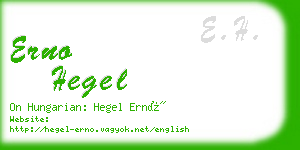 erno hegel business card